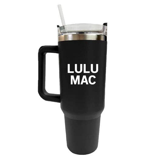 LULU MAC Tumbler Black with White Logo