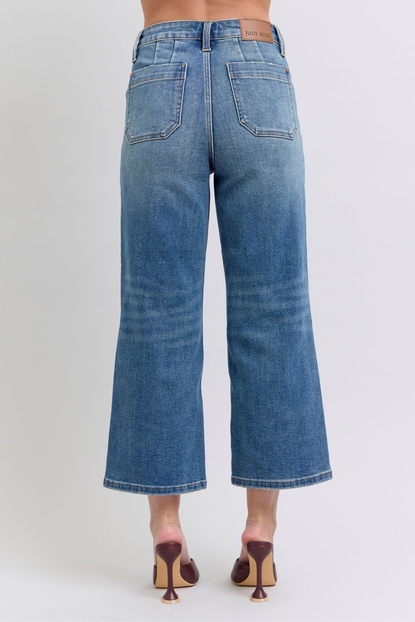 Judy Blue High Waist Utility Pockets Crop Wide Leg Jean 88904