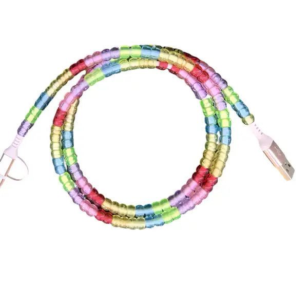 Clear Multi Color Beaded Charger