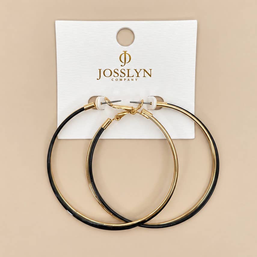 Oversized Black & Gold-Tone Hoop Earrings | 26E92616: GOLD