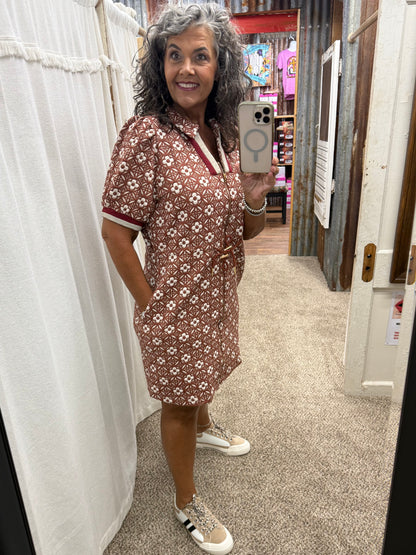 UMGEE Floral Short Sleeve Mini Dress
