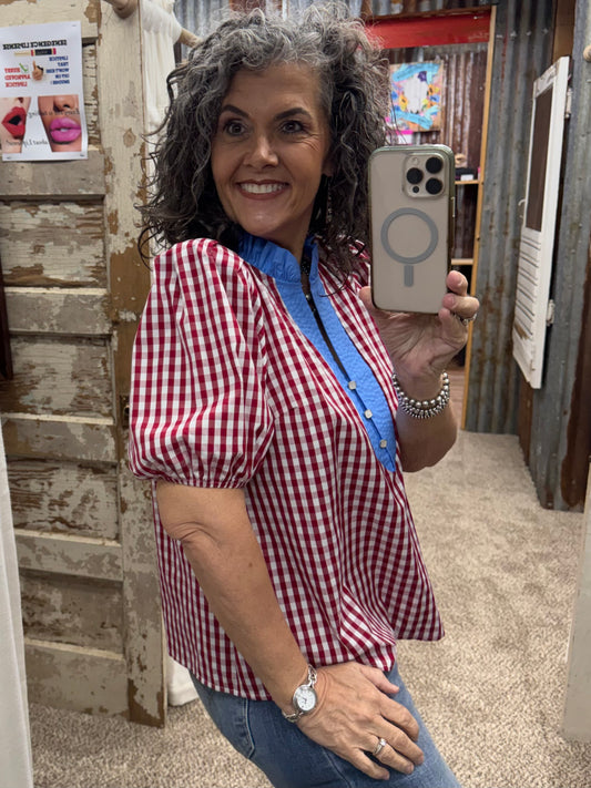 Days of Summer Red Blouse