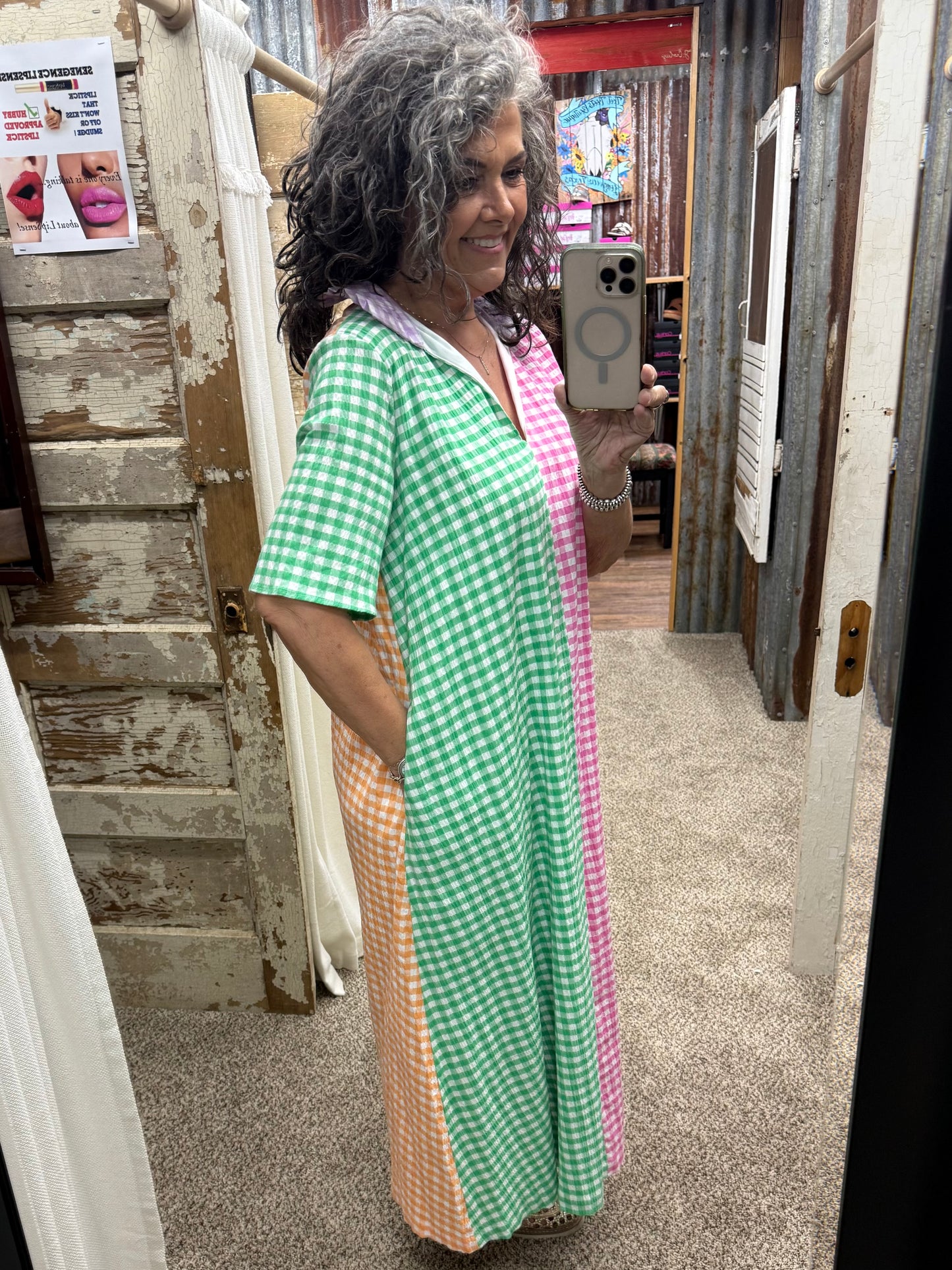 Adrienne AUDREY Seersucker Gingham Dress