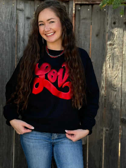 Pre-Order 💌❤️😍 Love in Metallic Red Puff on Youth & Adult Sweatshirts