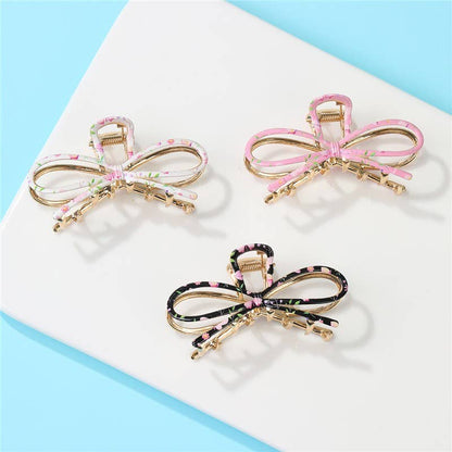 Botanical Floral Coquette Clip Hair Claw Clips | 40H1102: BLACK
