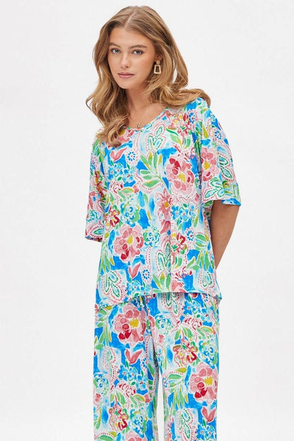 Lightweight Summer Printed Two-Piece Set