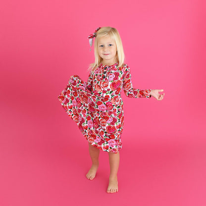 Rose Tutu Dress Bamboo Valentines Day Kids Outfit