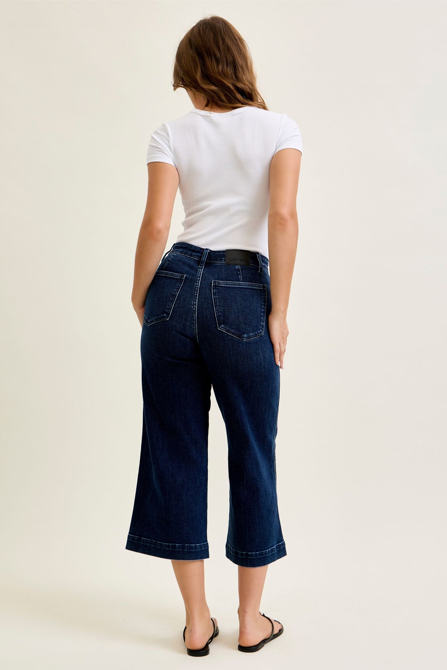 Judy Blue HW Ankle Wide Trouser Jean 82694