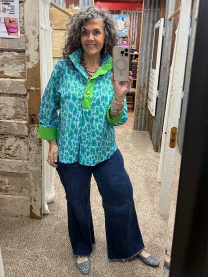 Green Leopard Botanical Entro Top