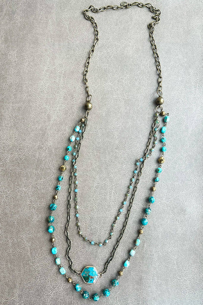 Janet Turquoise Necklace, Earring and Bracelet Set