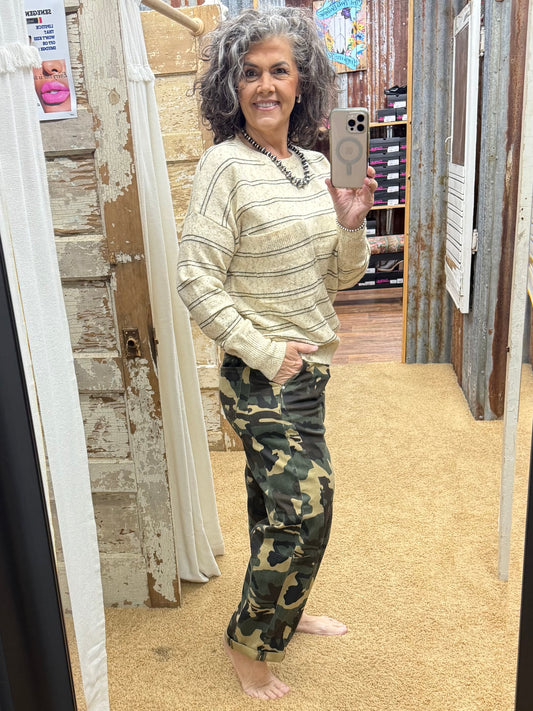 Taupe Sprinkled Yarn Sweater