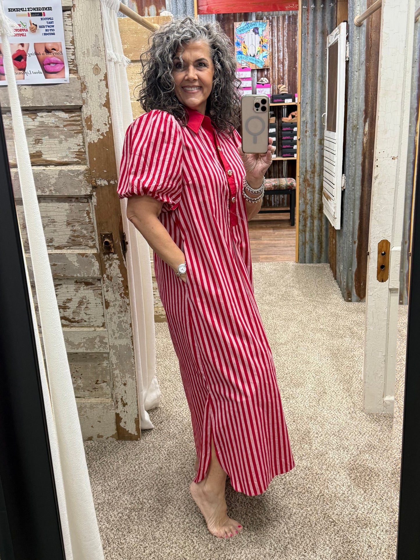 Red Striped Entro Dress