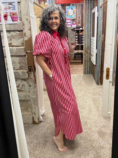 Red Striped Entro Dress