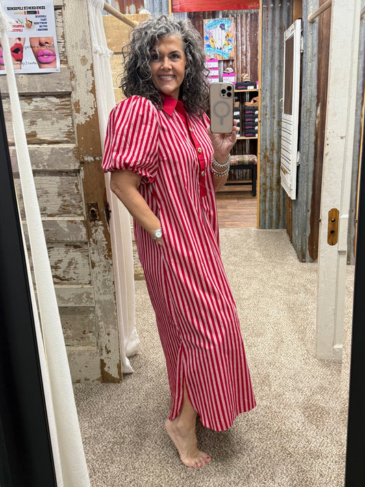 Red Striped Entro Dress