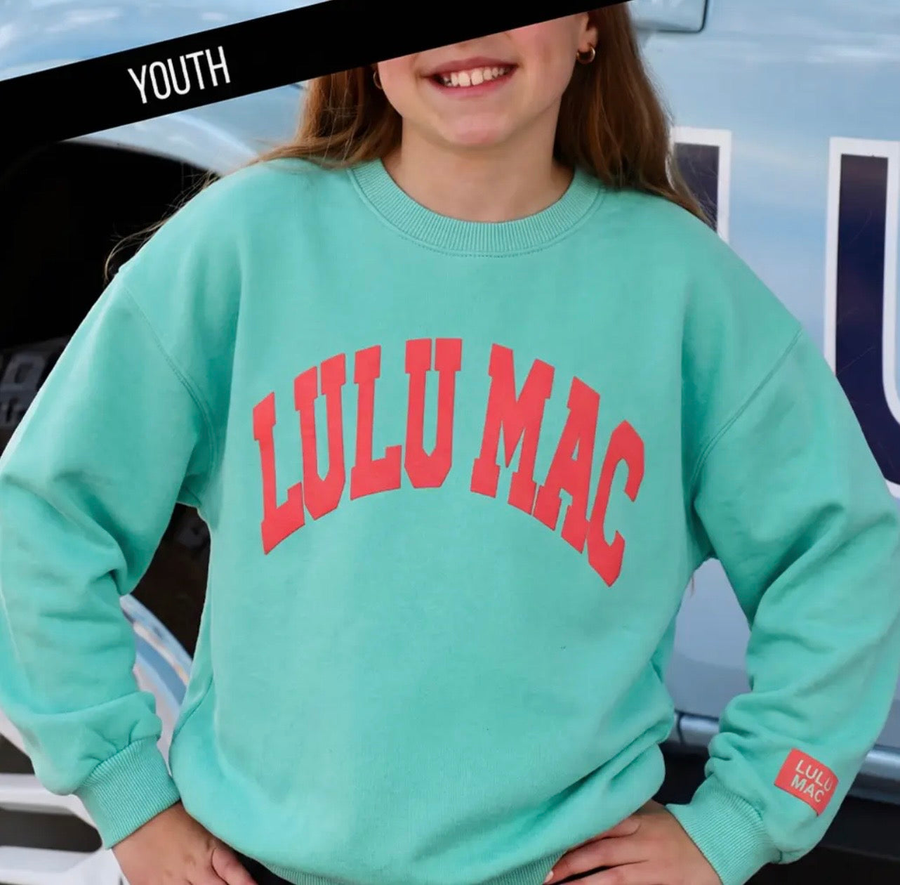 Mint and Coral Lulu Mac Sweatshirt - YOUTH