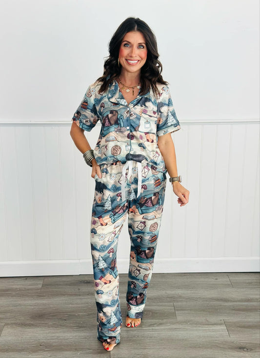 Cozy Bear Button Down Pant PJ Set