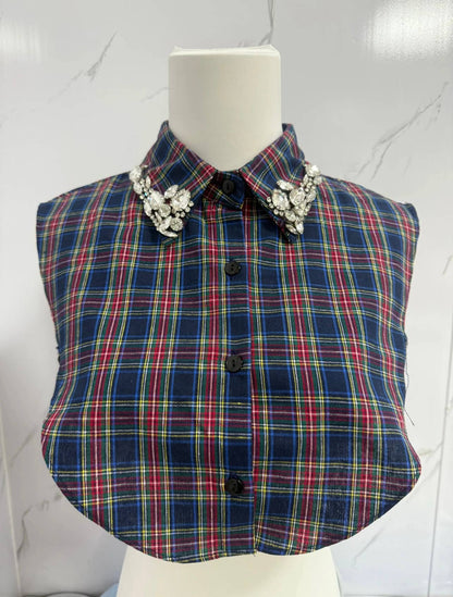 Jeweled Navy Christmas Collar