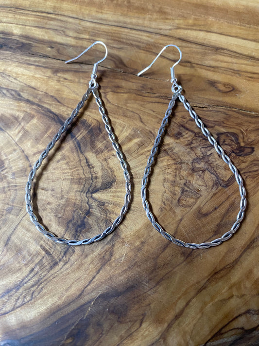 Braided 925 Sterling Teardrop Earrings