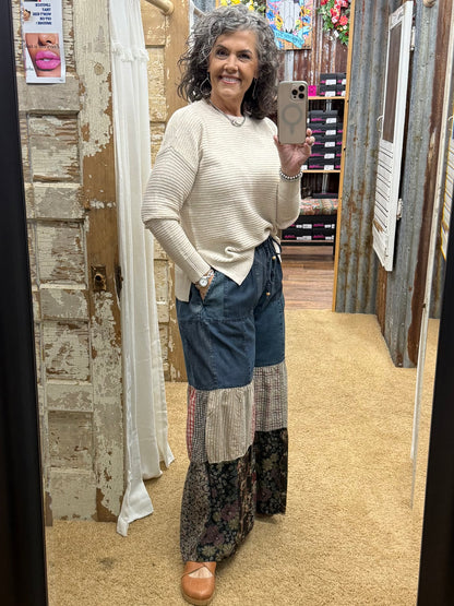 Bohemiam Patchwork Denim Pants