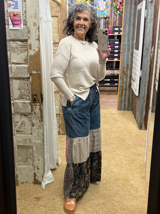 Bohemiam Patchwork Denim Pants