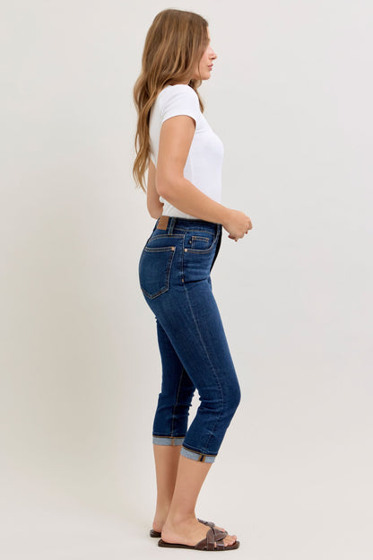 Judy Blue HW Capri w/ Single Cuff Jeans 72123