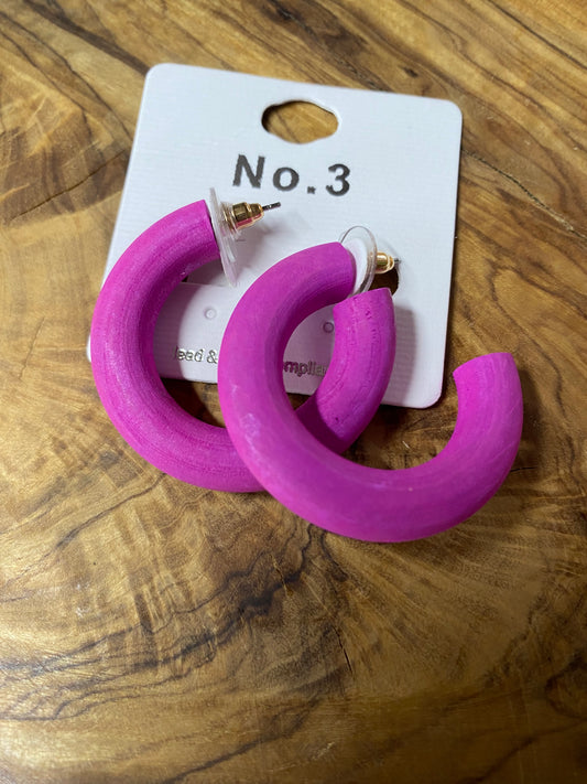 Magenta Hoop Earrings