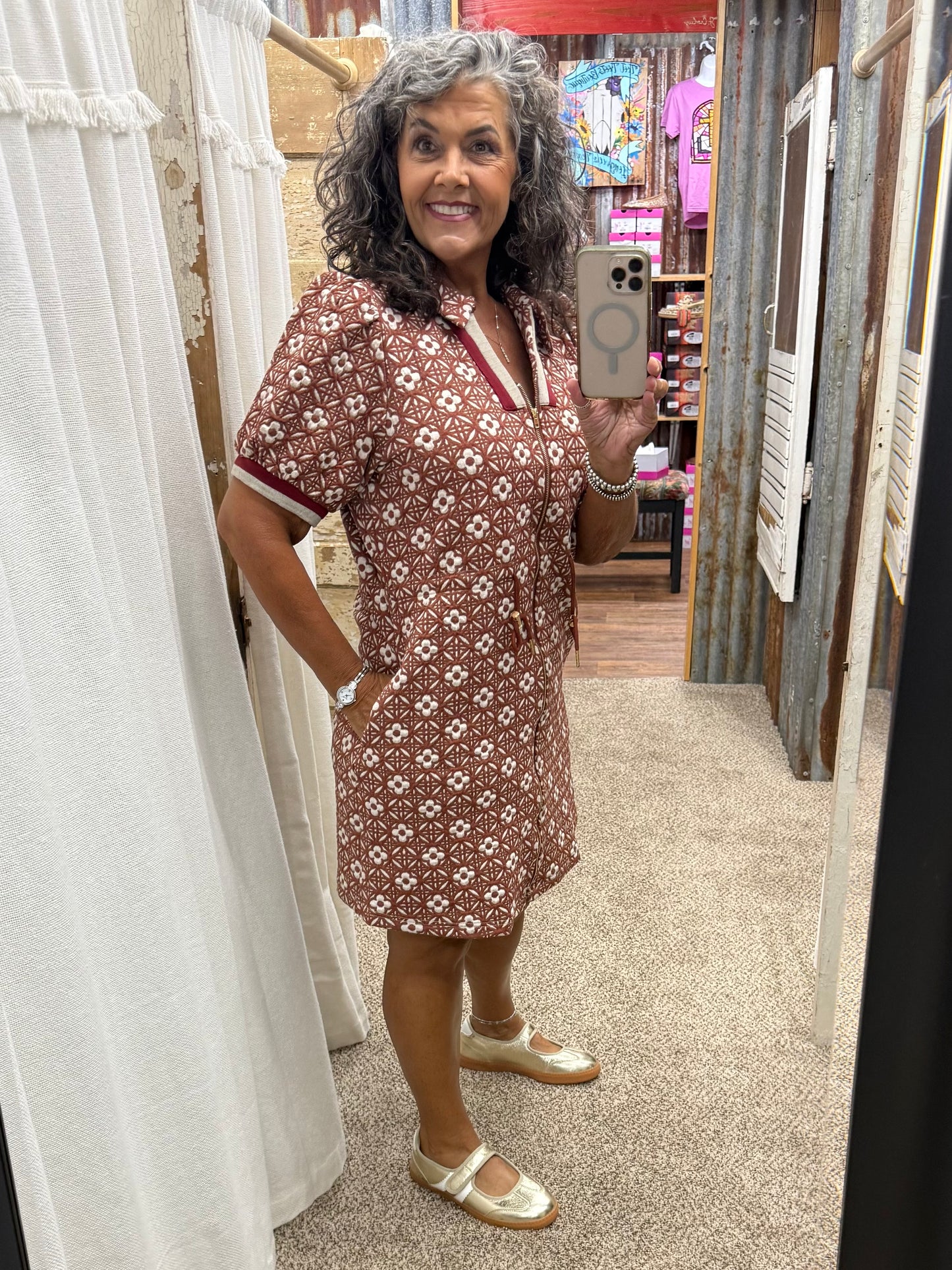 UMGEE Floral Short Sleeve Mini Dress