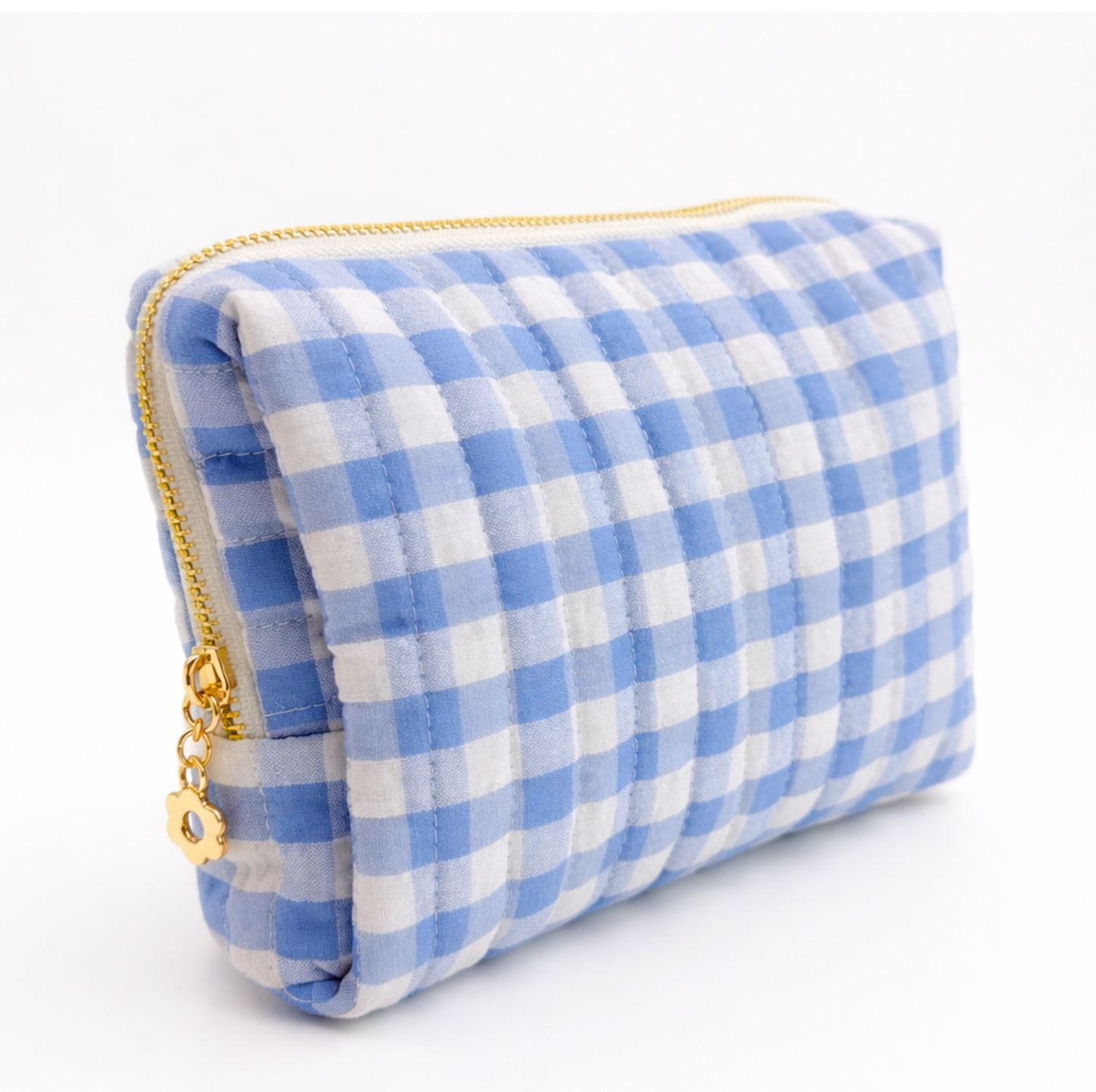 Everyday Color Gingham Cosmetic Bag – Lightweight Travel Pouch: Pink