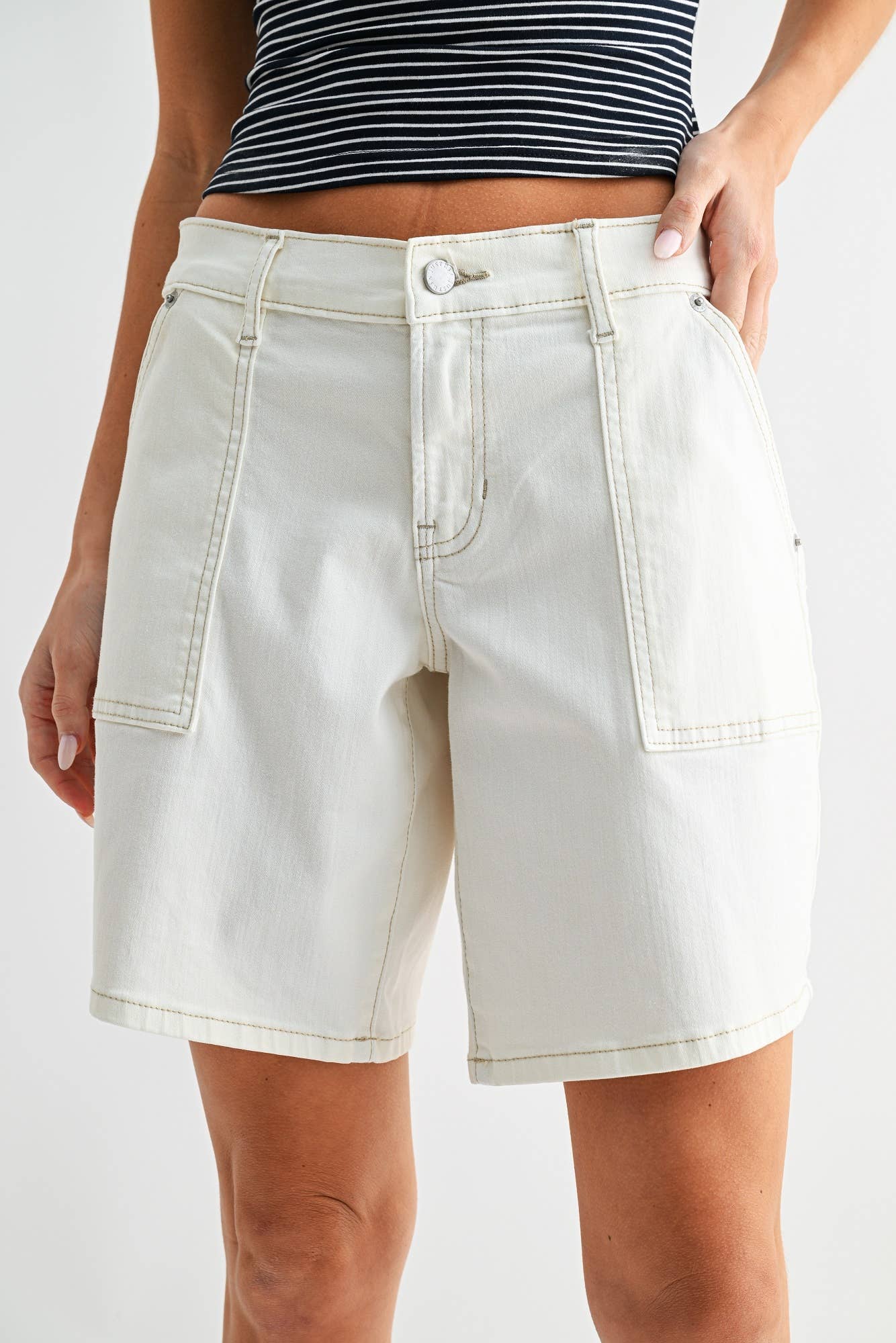Off White Denim Baggy Jort