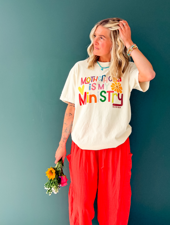 Motherhood Is My Ministry Tee: Ivory
