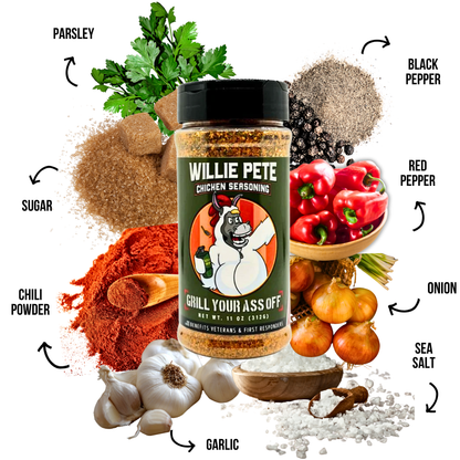 Willie Pete Chicken Seasoning - Poultry, Garlic, Pepper