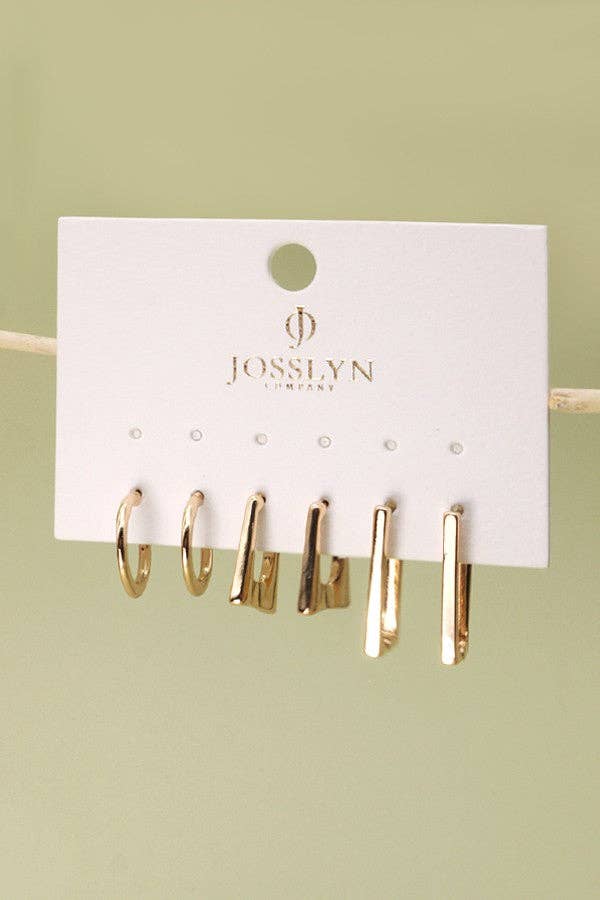 GEO MINI TRIO HOOP EARRING SET | 60E1009302: GOLD