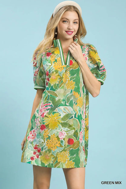 Green Blooms Dress