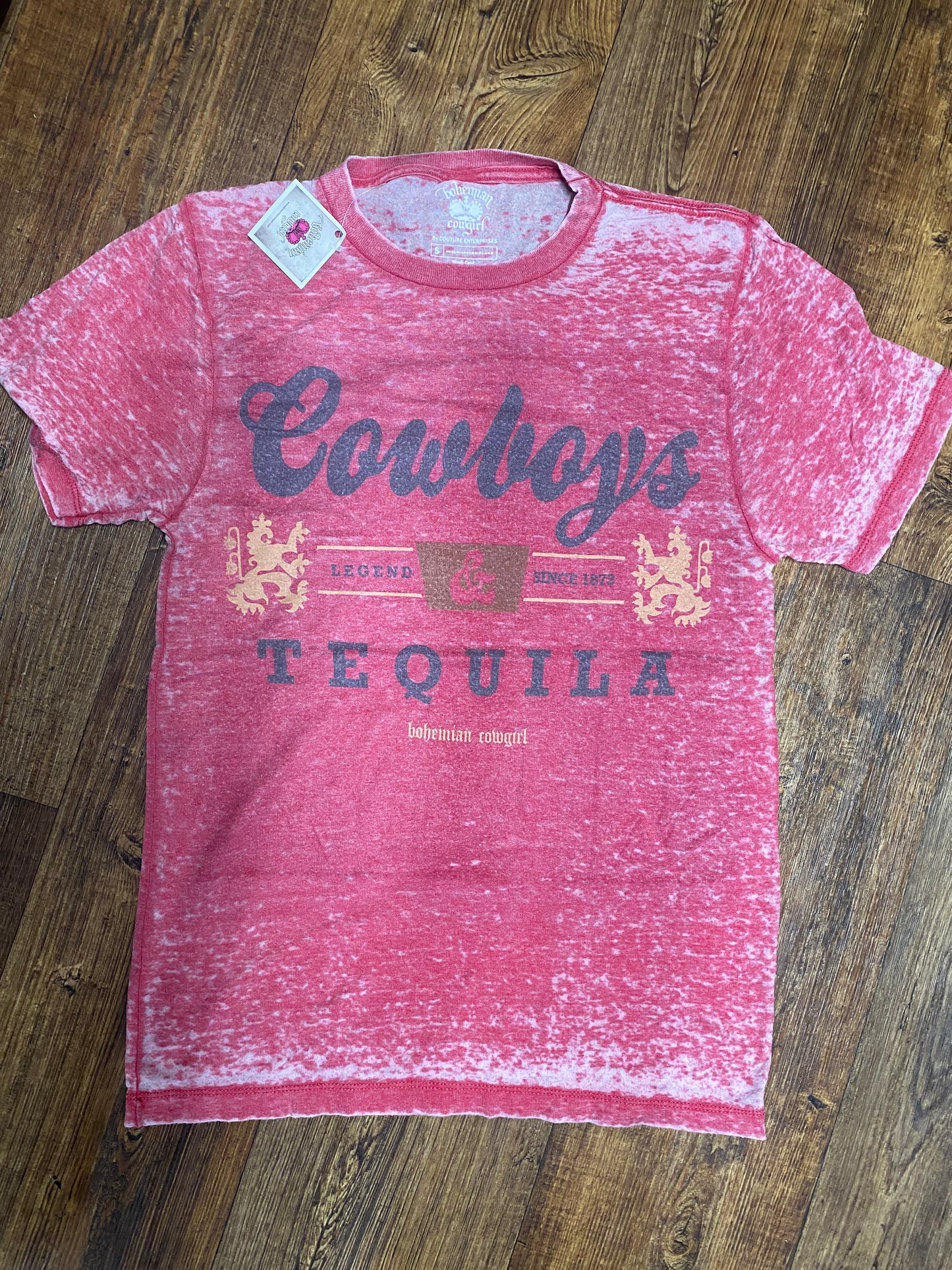 Cowboys and Tequila  S/S Red Tee