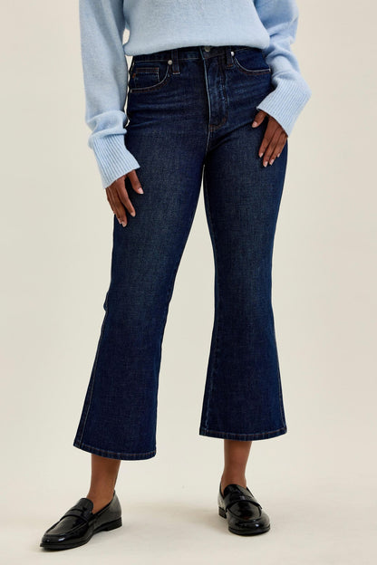 Judy Blue HW T.C. Amy Kick Flare DK Rustic Indigo Jeans 881170