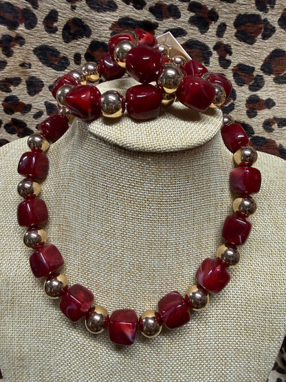 Color Pop with Gold Jewelry