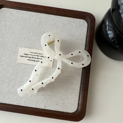 Polka Dot Bow Hair Claw Clips | 40H1094: OFF WHITE