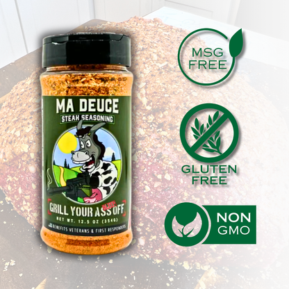 Ma Deuce Steak Seasoning™ - Beef, Meat, Kitchen, BBQ Rubs: Bottle