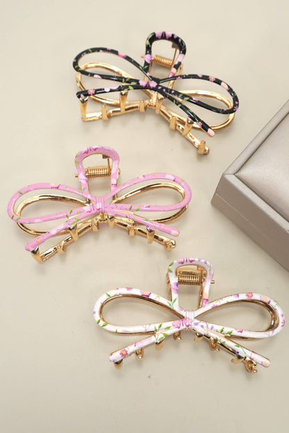Botanical Floral Coquette Clip Hair Claw Clips | 40H1102: PINK
