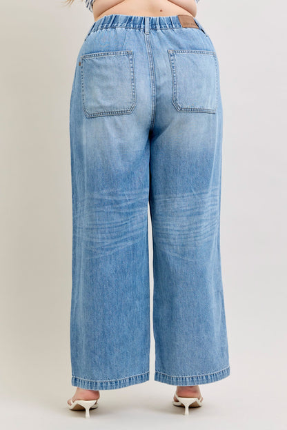 Judy Blue HW Featherweight Baggy Elasticated WB Jeans 881090