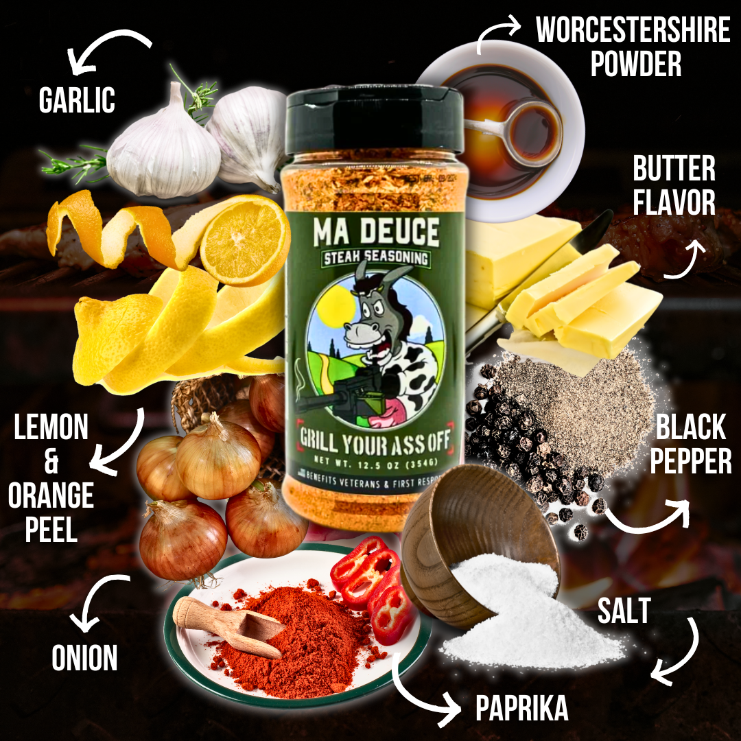 Ma Deuce Steak Seasoning™ - Beef, Meat, Kitchen, BBQ Rubs: Bottle