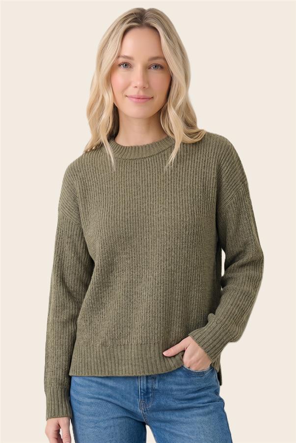 Staccato Super Soft Ribbed Crew Neck Pullover - Matcha