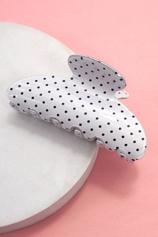 Polka Dot Hair Claw Clip | 40H1081: OFF WHITE