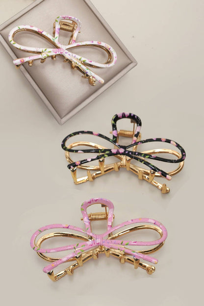 Botanical Floral Coquette Clip Hair Claw Clips | 40H1102: OFF WHITE