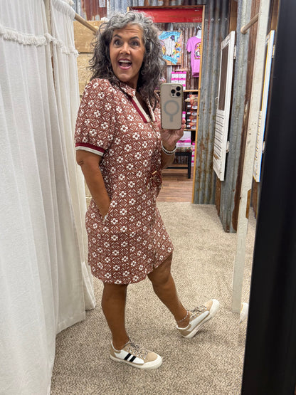 UMGEE Floral Short Sleeve Mini Dress