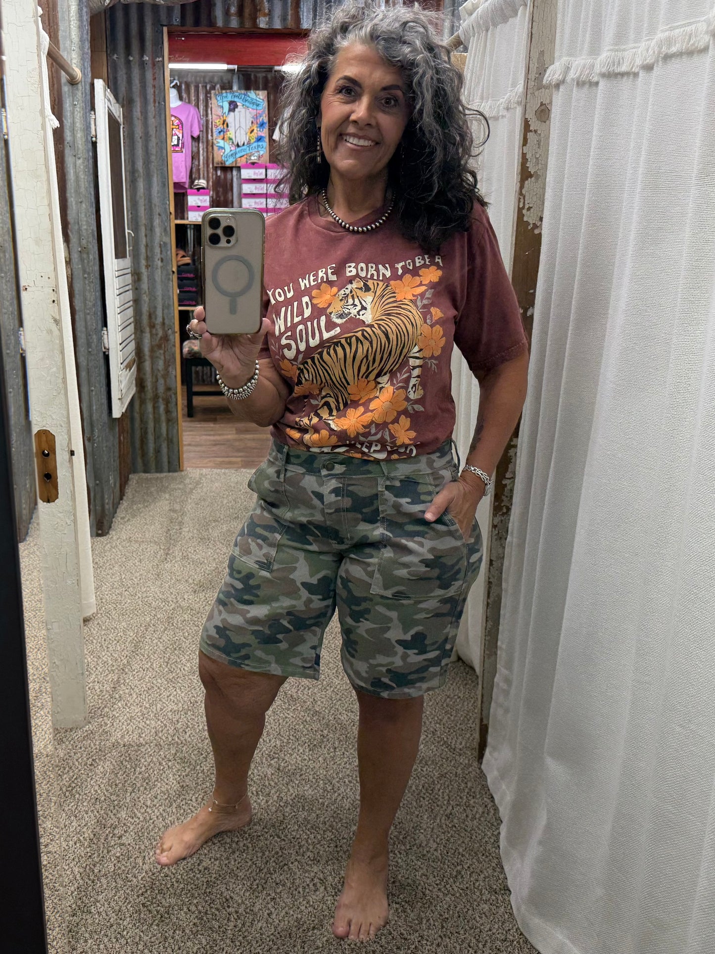 DESERT CAMO - Denim Baggy Jort