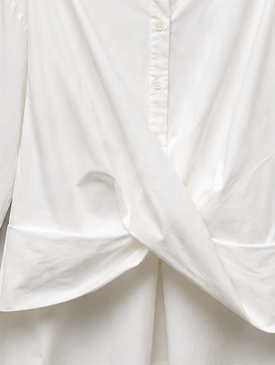 Brad & Rena Draped Oversized Tunic Top - White