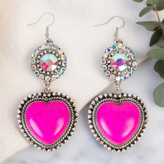 Pink Heart Earrings