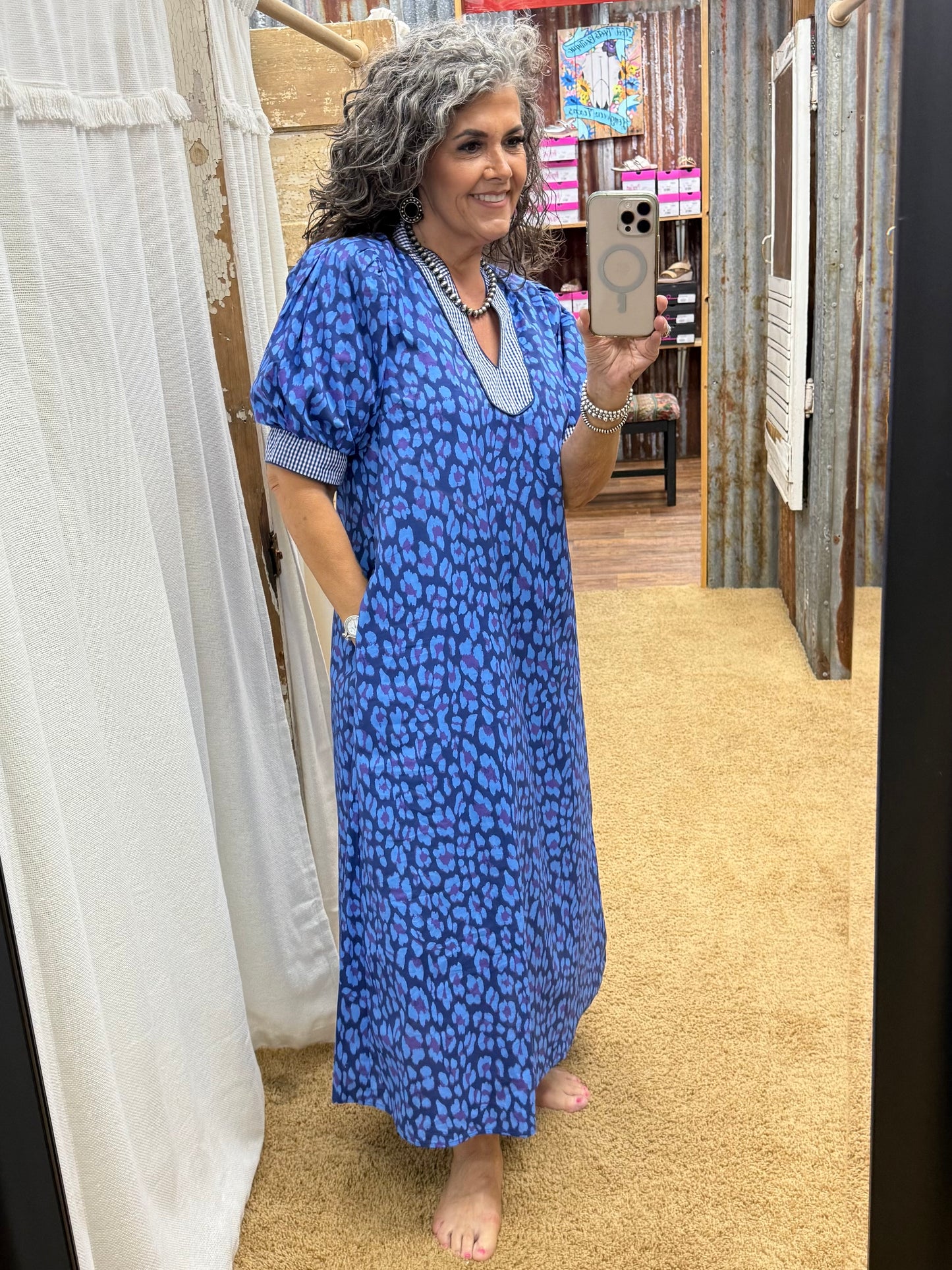 Blue Leopard Entro Dress