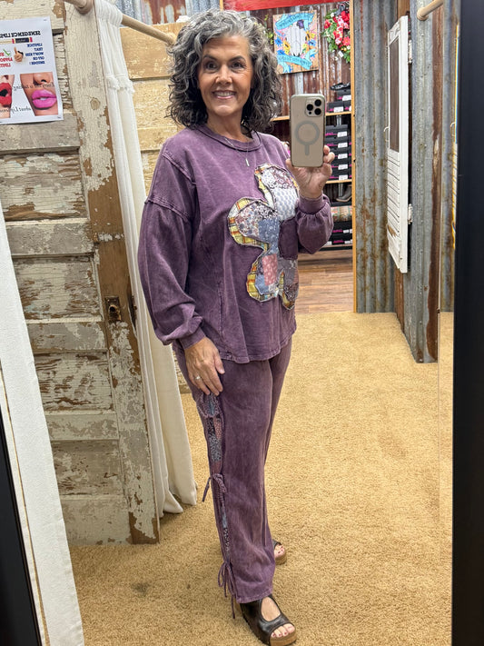 The Eggplant Elsa Boho Daisy Patchwork Set